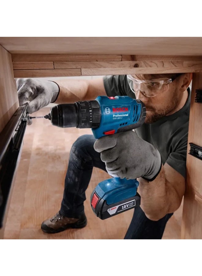 BOSCH 18V Cordless Drill Driver with Accessories Black and Blue 23.6 x 7.4 x 20.7 cm JE0 601 9K9 1L1.B - Image 2